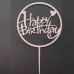 Cake topper Happy birthday rond hartje roze